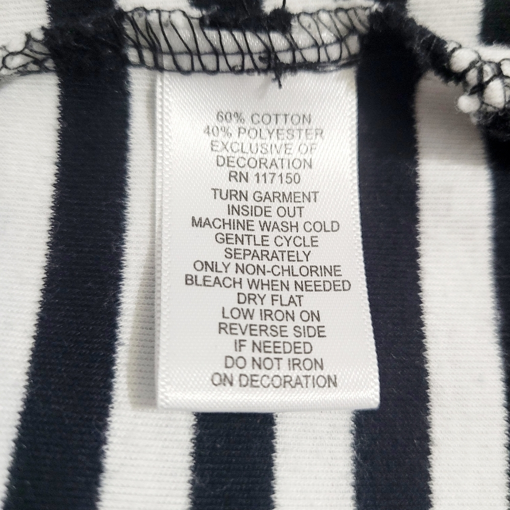 Quacker Factory Lobster Sequin Nautical Striped Top Women Size Large 3/4 Sleeve - Picture 12 of 12